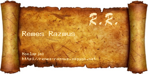 Remes Razmus névjegykártya